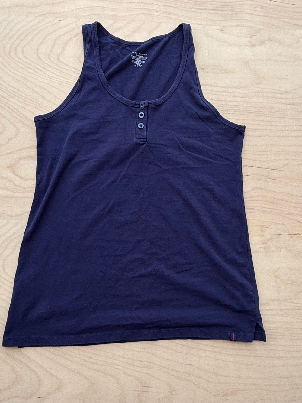 Tommy Hilfiger Navy Blue Henley Tank Top Sleeveless Shirt size XL Womens
